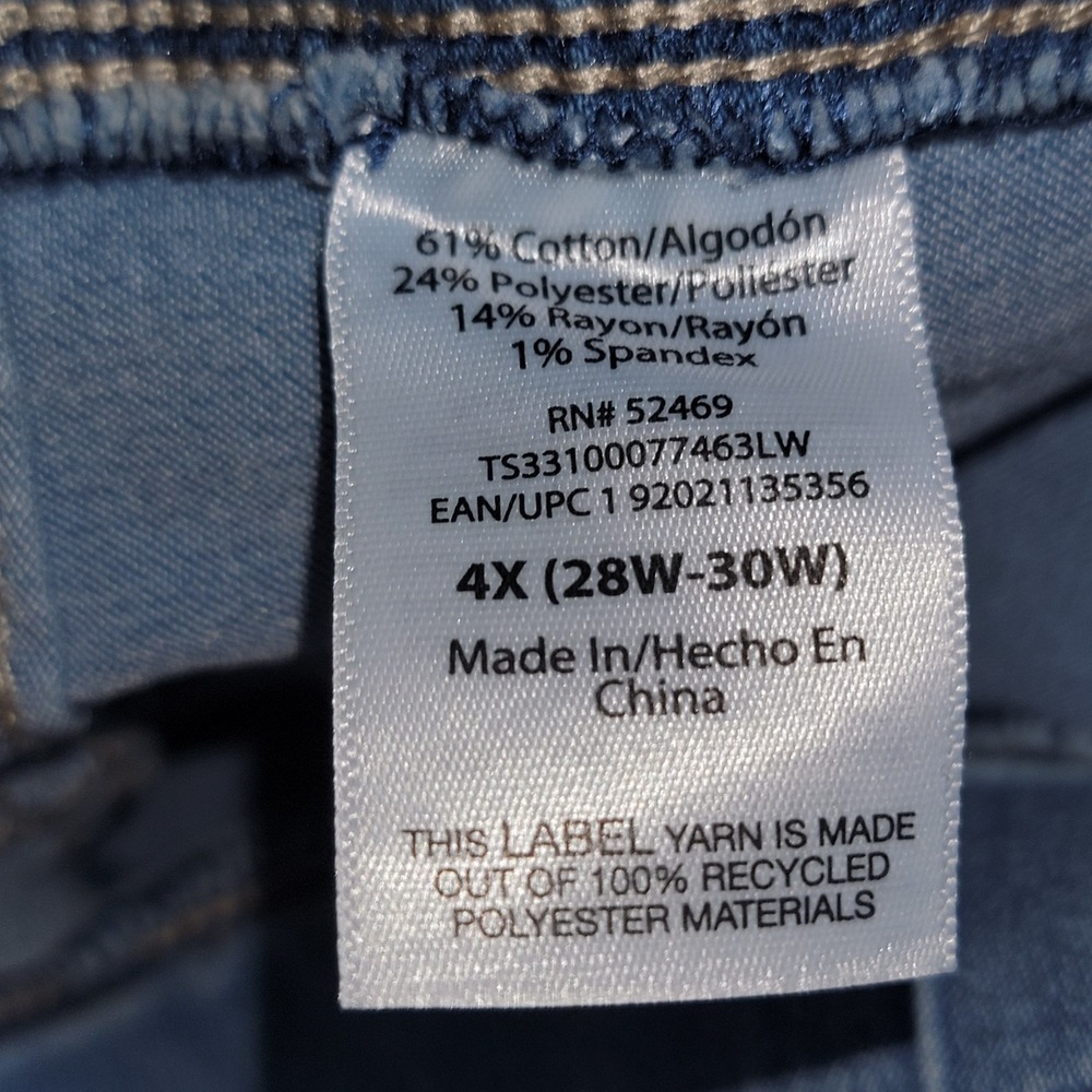 Womens Size 4X 28W-30W Terra & Sky Pull On Blue Jeggings High Rise Skinny NWOT - Picture 7 of 10